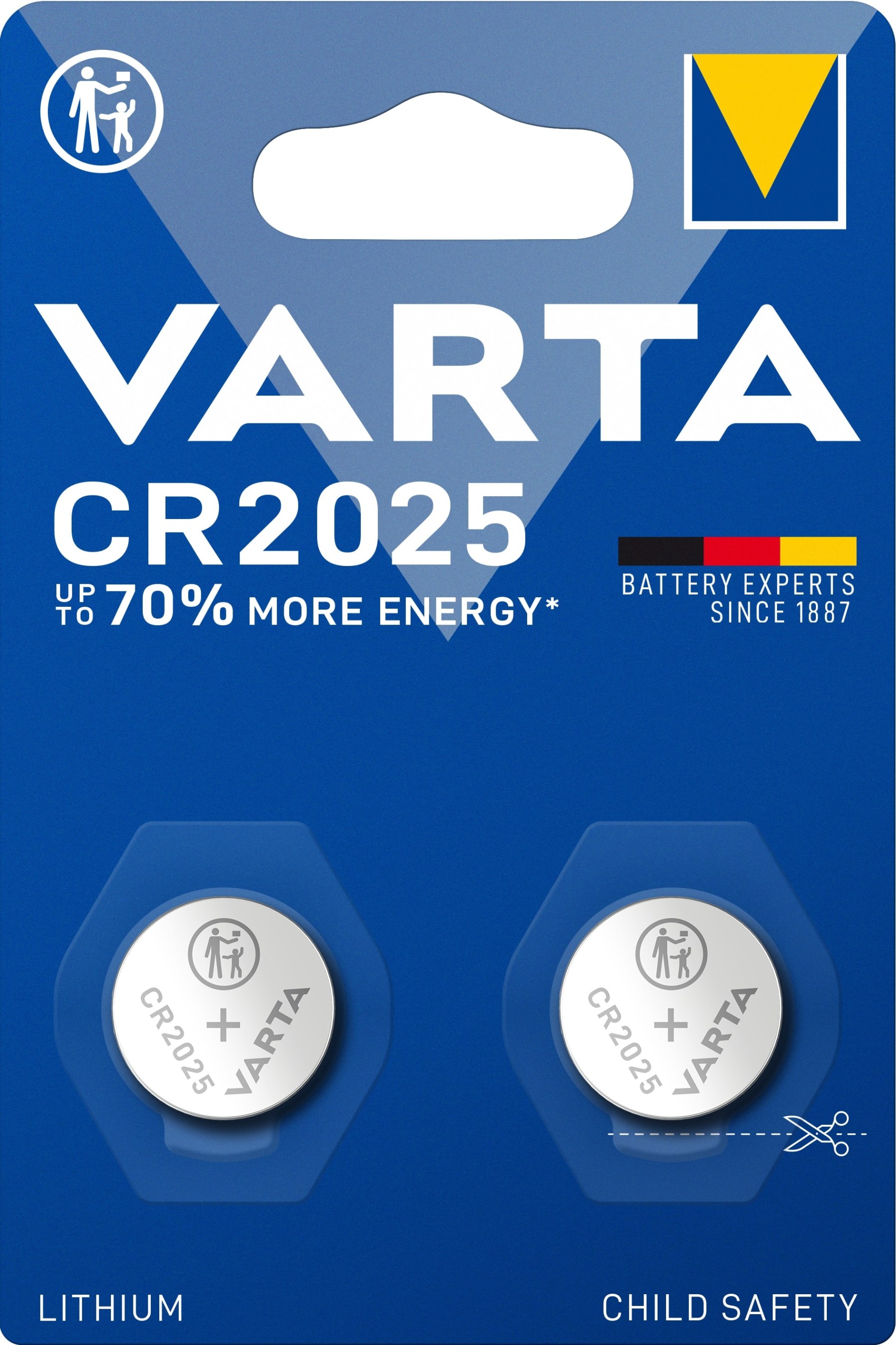 VARTA CR2025 Lithium Coin Battery 3V Pack of 2